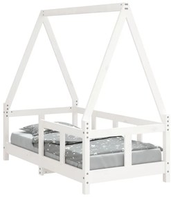 834457 vidaXL Рамка за детско легло, бяла, 70x140 см, бор масив