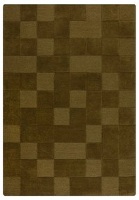 Ръчно изработен вълнен килим в цвят каки 160x230 cm Checkerboard – Flair Rugs
