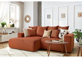 Оранжев кадифен ъглов диван Enjoy – Bobochic Paris