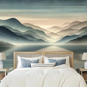 Самозалепващ тапет – Мъглива планинска панорама