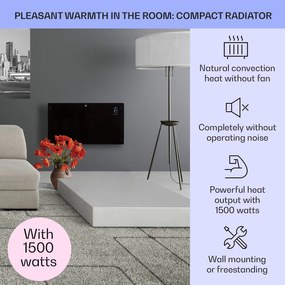 Klarstein Bansin Crystal Smart, конвекторна печка, 1500W, 5 - 50 °C, управление чрез приложение