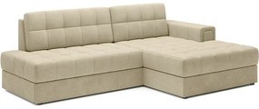 Светлокафяв кадифен сгъваем ъглов диван (десен ъгъл) Blezalt – ELTAP