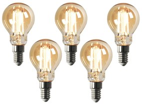 Комплект от 5 Smart E14 димируема в Kelvin LED лампа P45 goldline 4.9W 470 lm 1800-4000K
