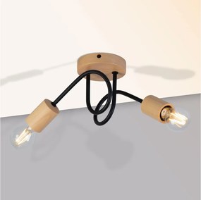 Плафон OXFORD 2xE27/15W/230V бор/черен