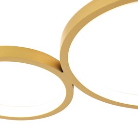 Таванна лампа златиста с LED 3-степенна димираща 4-светлина - Lupolo