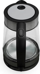 Електрическа кана Tesla KT300X, Стъклена, 2200W, 1.7 L, Скрит нагревател, STRIX Технология, Черен