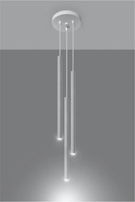 Бяло метално висящо осветително тяло ø 20 cm Fideus – Sollux