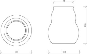 Бяла стъклена ръчна изработка ваза (височина 22 cm) Dam – noo.ma