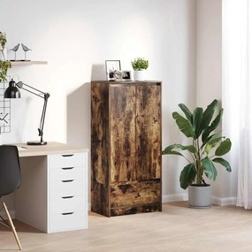 861647 vidaXL Шкаф с чекмеджета, опушен дъб 55,5x34x119,5 см, инженерно дърво