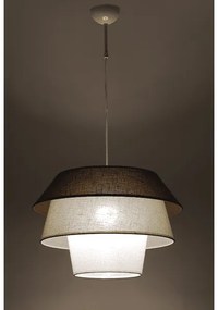 Пендел ДАЛИЯ, крем, абажур Камелот Кафяв + Крем + Бял, 1xE27