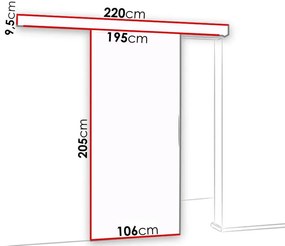 Плъзгаща се врата Malibu Plus-Karudi-Дължина: 106 cm