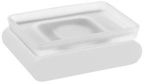 Бяла стенна стъклена сапунерка Flori – Sapho