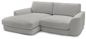 Светлосив ъглов диван от букле (ляв ъгъл) Leonore – Bobochic Paris