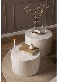 Бежови кръгли масички за кафе в комплект от 2 бр. от камък ø 58 cm Dice – Actona