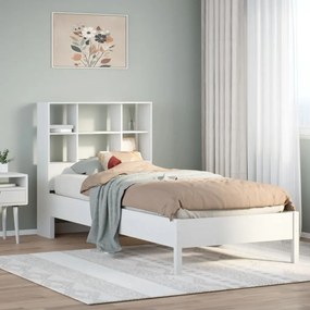 3322880 vidaXL Легло с етажерка за книги, без матрак, 90x200 см, бор масив