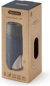 Тъмносива стъклена чаша за път 340 ml – Black + Blum