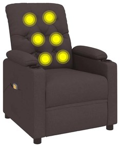 339117 vidaXL Масажен стол, тъмнокафяв, текстил