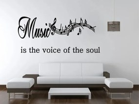 Стикер за стена с надпис MUSIC IS THE VOICE OF THE SOUL 100 x 200 cm