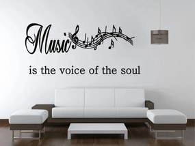 Стикер за стена с надпис MUSIC IS THE VOICE OF THE SOUL 50 x 100 cm