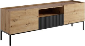 ТВ шкаф Como 2D1SZ-Естествено дърво-Черен