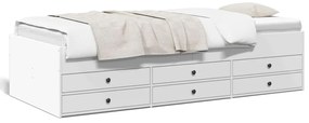 3280874 vidaXL Дневно легло с чекмеджета, без матрак, бяло 90x200 см