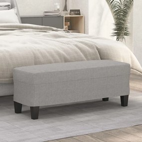 349451 vidaXL Пейка, светлосива, 100x35x41 см, плат