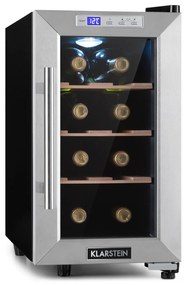 Klarstein Reserva 8 Uno, охладител за вино, 23 литра, 8 бутилки, 11 - 18 ° C, 26 dB, неръждаема стомана