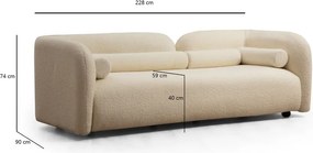 Кремав диван 228 cm Victoria – Artie