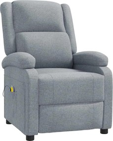 348447 vidaXL Масажен стол, светлосив, текстил