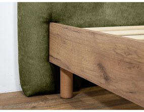 Зелено двойно тапицирано легло с включена подматрачна рамка 160x200 cm Kumo – Bobochic Paris