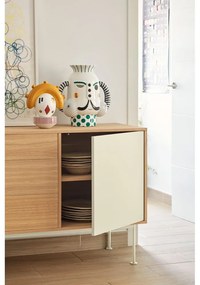 Кремавобял скрин с дъбов фурнир , ширина 128 см Yoko - Teulat