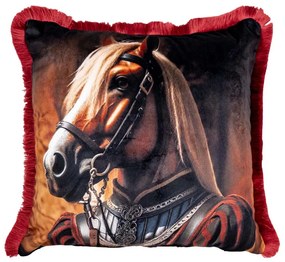 HORSE VELVET ДЕКО ВЪЗГЛАВНИЦА С ЦИП 43X43СМ