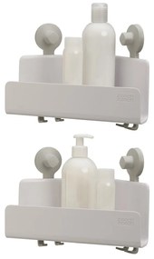 Бели ъглови самоносещи пластмасови рафтове за баня в комплект от 2 EasyStore - Joseph Joseph