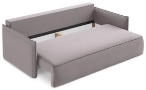 Кадифен разтегателен диван с място за съхранение в цвят лавандула 225 cm Hula – Makamii