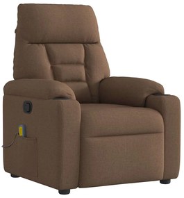 4015556 vidaXL Масажен наклоняем стол, кафяв, текстил
