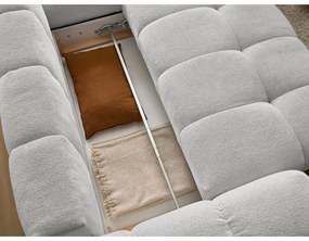 Светлосив шенилов сгъваем/с място за съхранение ъглов диван (десен ъгъл/L форма) Everest – Bobochic Paris