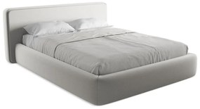 Светлосиво двойно тапицирано легло с място за съхранение и включена подматрачна рамка 160x200 cm Kiana – Makamii