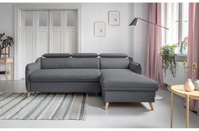 Тъмно сив ъглов разтегателен диван, десен ъгъл Sweet Harmony - Miuform