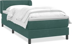 3317598 vidaXL Боксспринг легло с матрак, тъмнозелено, 90x210 см, кадифе