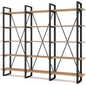 Рафт от черен/естествен дъб 218x180 cm Aviva - Marckeric