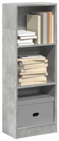 857777 vidaXL Библиотека, бетонно сива, 40x24x109 см, инженерно дърво