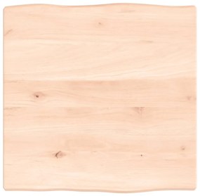 363860 vidaXL Плот за маса 40x40x2 см необработено масивно дърво дъб жив ръб