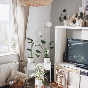 Интелигентна подова лампа златиста с матово стъкло с 2 Wifi P45 - Pallon