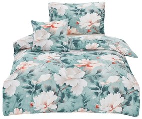 Тюркоазено единично спално бельо от микросатен 3 части 140x200 cm Selma – My House