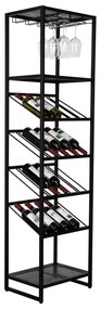 Черна метална стойка за вино за 20 бутилки, 48x180 cm Cantor - Zuiver