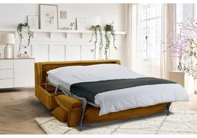 Жълт разтегателен диван от рипсено кадифе 184 cm Isadora – Bobochic Paris