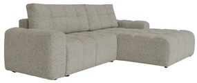 Светлокафяв разтегателен модулен ъглов диван с място за съхранение (десен ъгъл) Lulu – Miuform