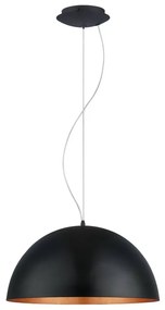 Черно/в бронзов цвят висящо осветително тяло с метален абажур ø 53 cm GAETANO 1 – EGLO