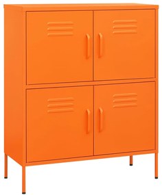 336138 vidaXL Шкаф за съхранение, оранжев, 80х35х101,5 см, стомана