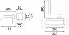 СМЕСИТЕЛ за вграждане Rea Lungo Long Titan + BOX